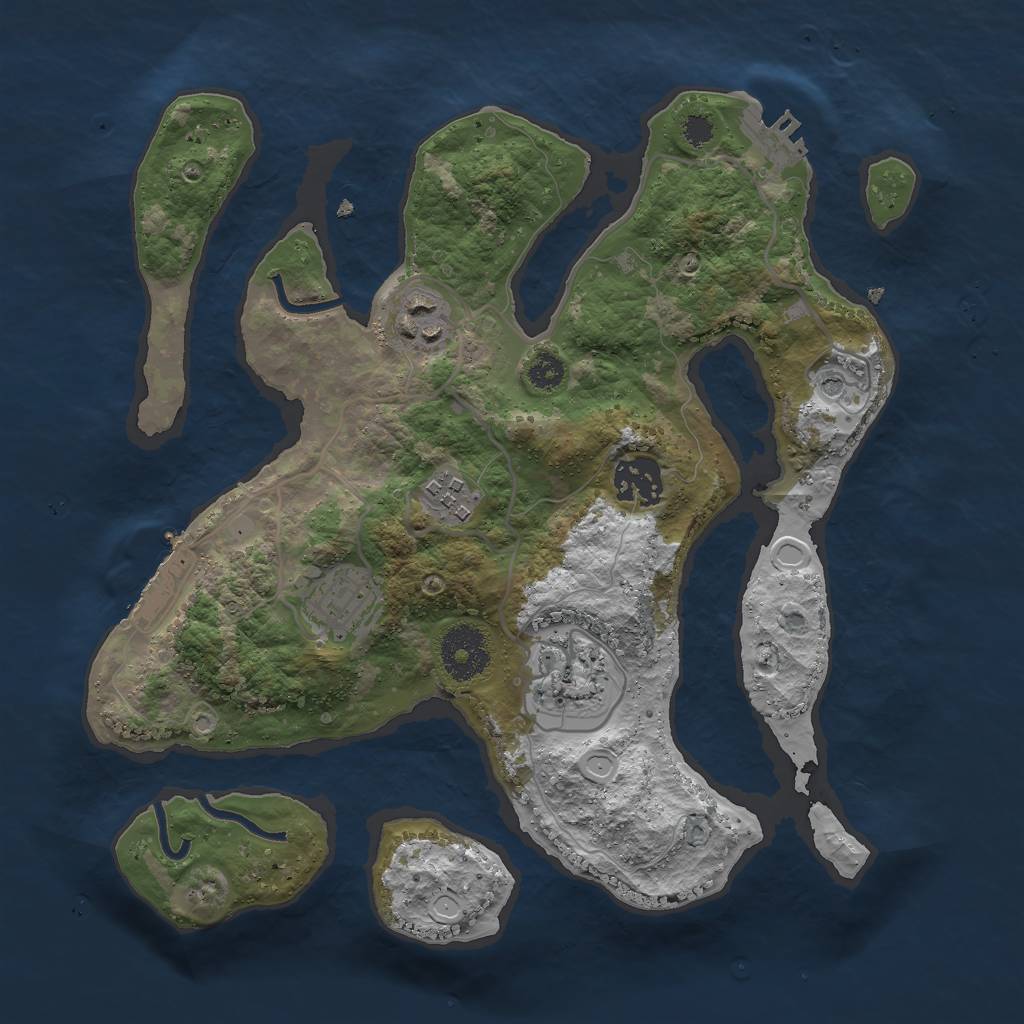 Rust Map: Procedural Map, Size: 3000, Seed: 1749836160, 16 Monuments