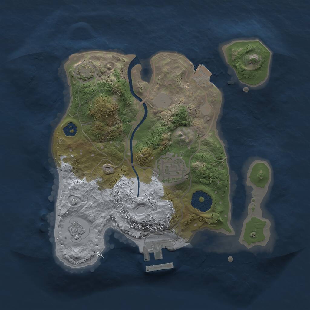 Rust Map: Procedural Map, Size: 2250, Seed: 3423452, 5 Monuments
