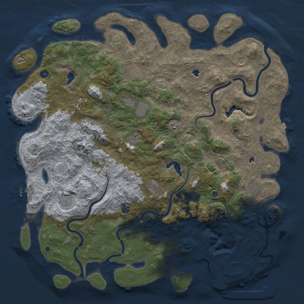 Rust Map: Procedural Map, Size: 5500, Seed: 581230, 17 Monuments