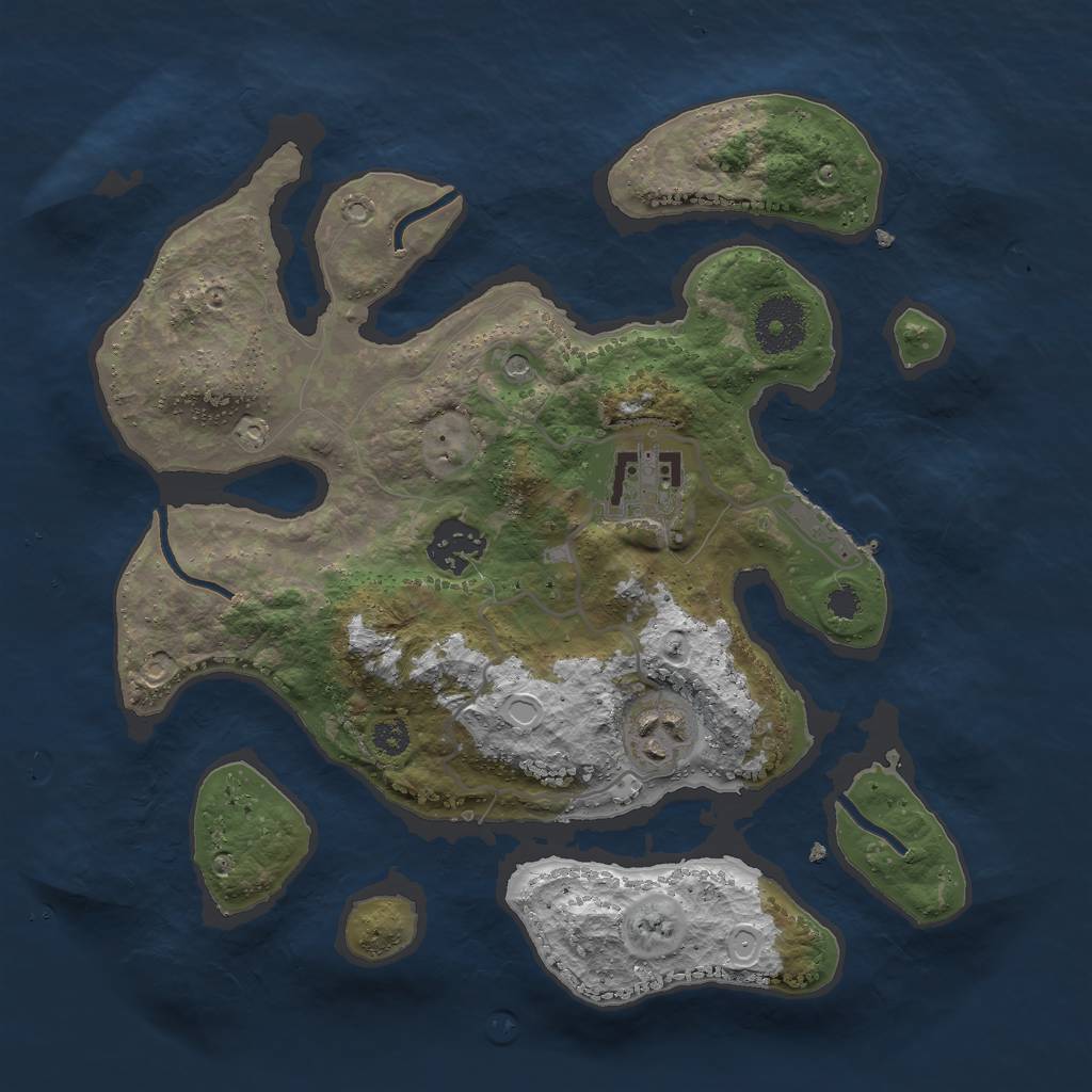 Rust Map: Procedural Map, Size: 3000, Seed: 1149048645, 13 Monuments