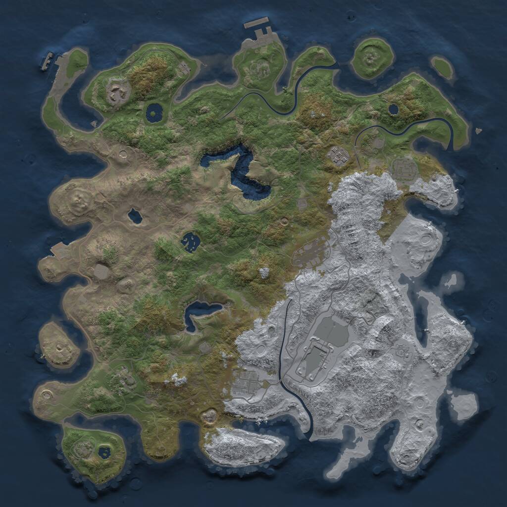 Rust Map: Procedural Map, Size: 4100, Seed: 569584613, 14 Monuments