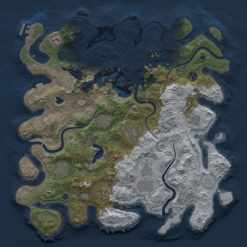 Rust Map: Procedural Map, Size: 4100, Seed: 569584613, 16 Monuments