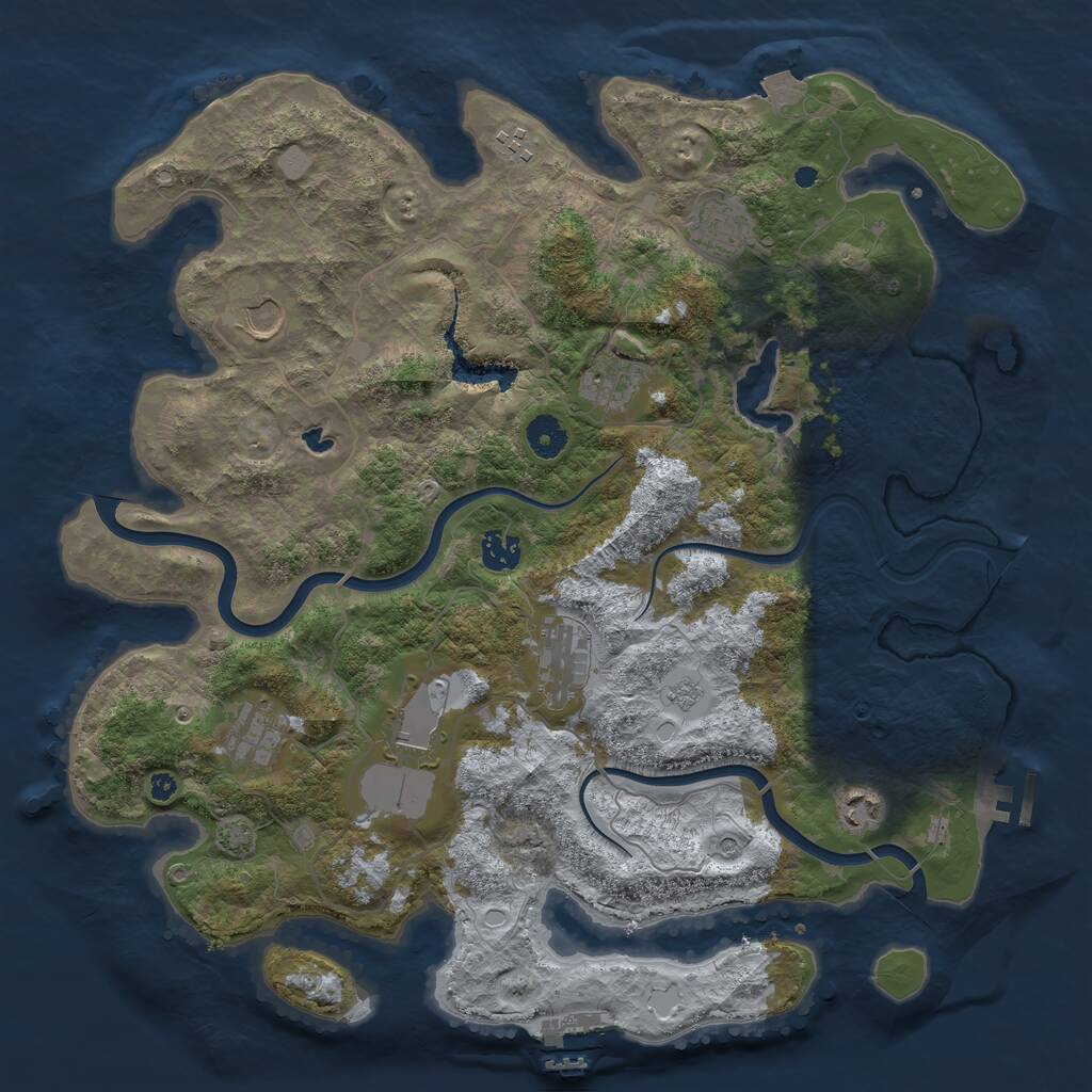 Rust Map: Procedural Map, Size: 4000, Seed: 1045795898, 15 Monuments