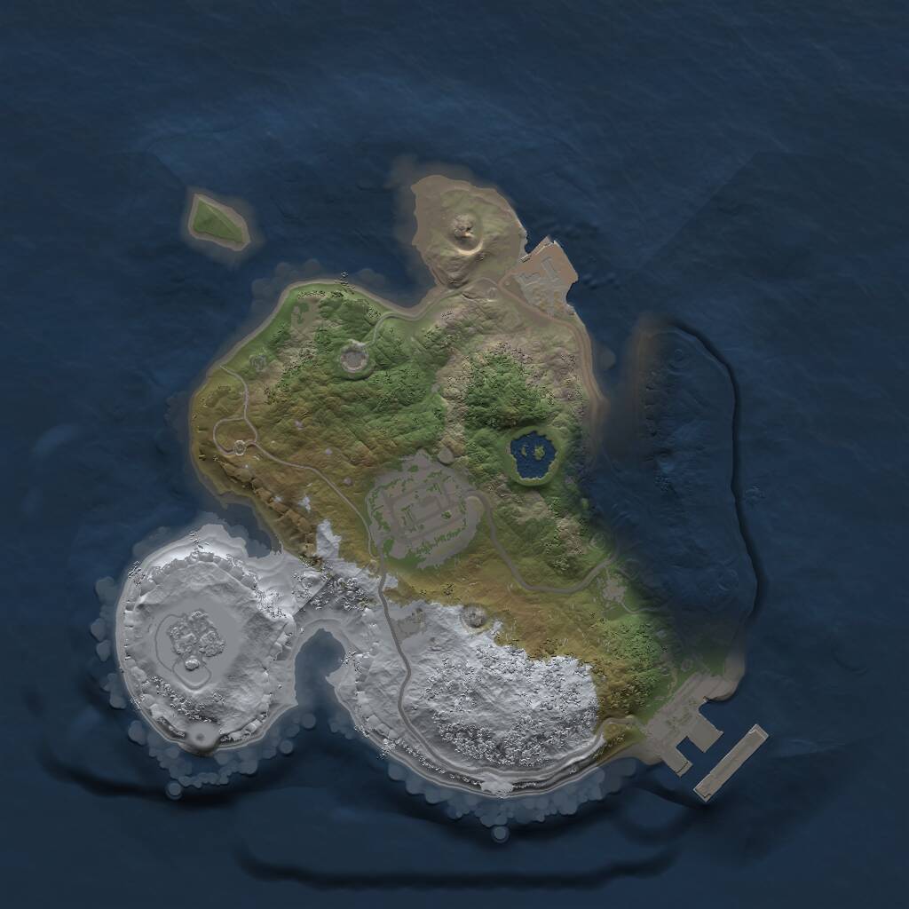 Rust Map: Procedural Map, Size: 2000, Seed: 36378, 4 Monuments