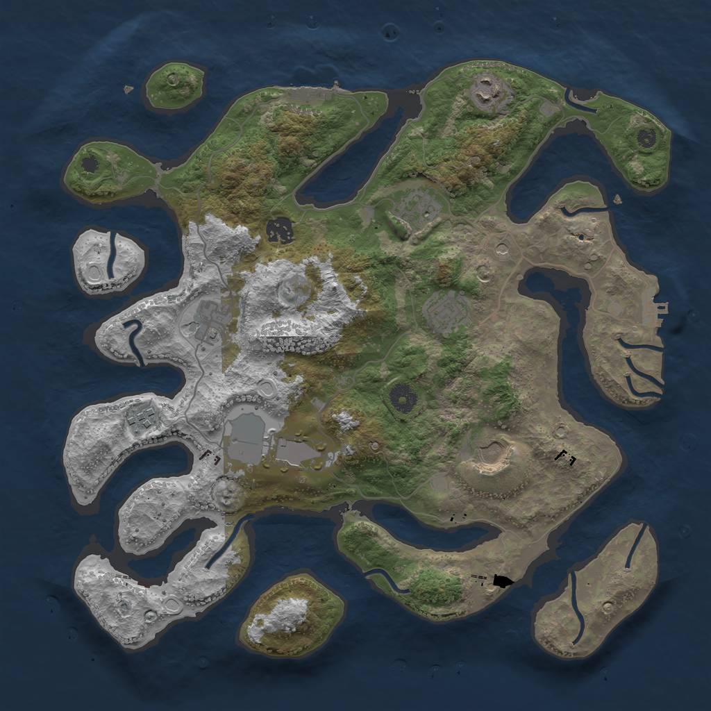 Rust Map: Procedural Map, Size: 3800, Seed: 2254, 19 Monuments