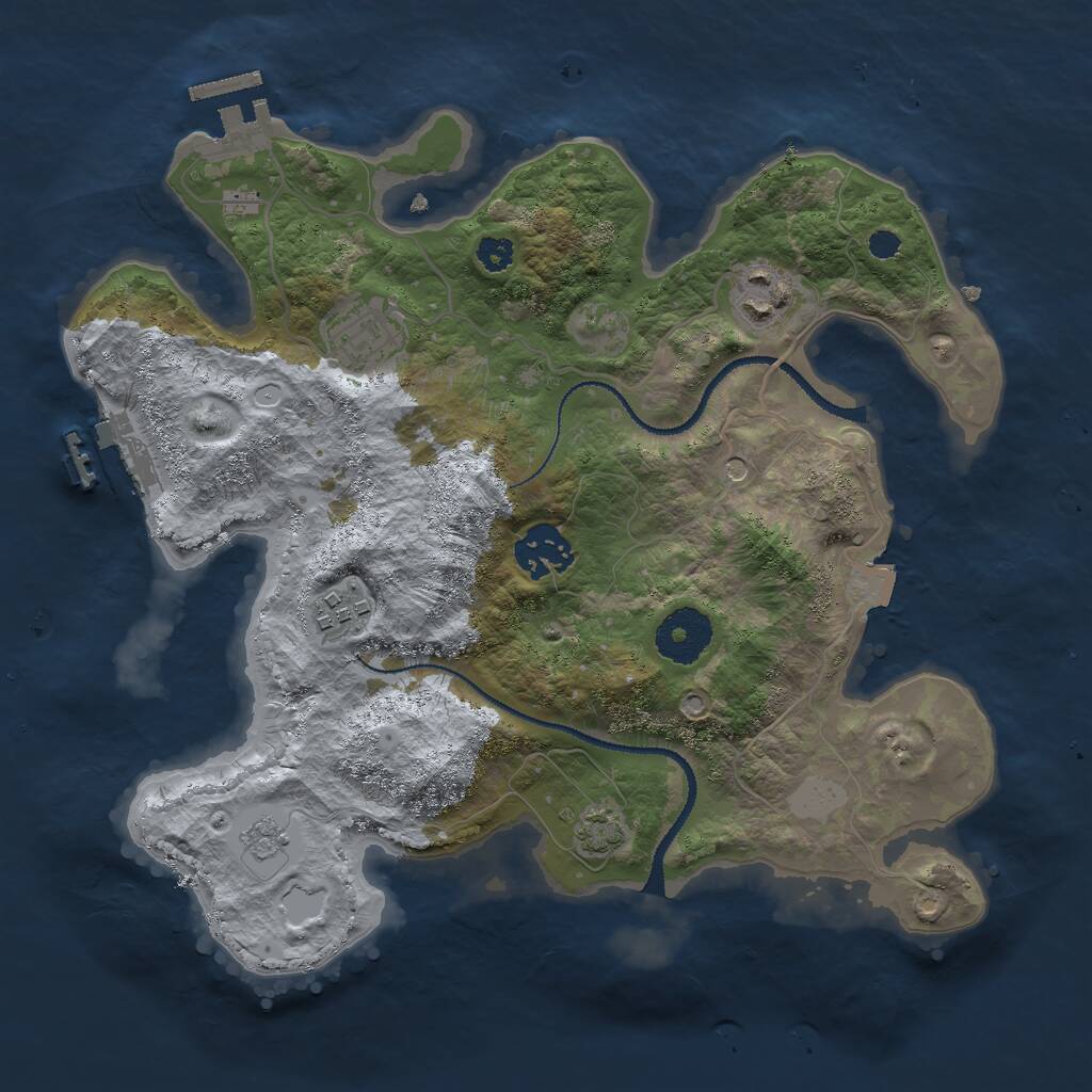 Rust Map: Procedural Map, Size: 3000, Seed: 1780420007, 10 Monuments