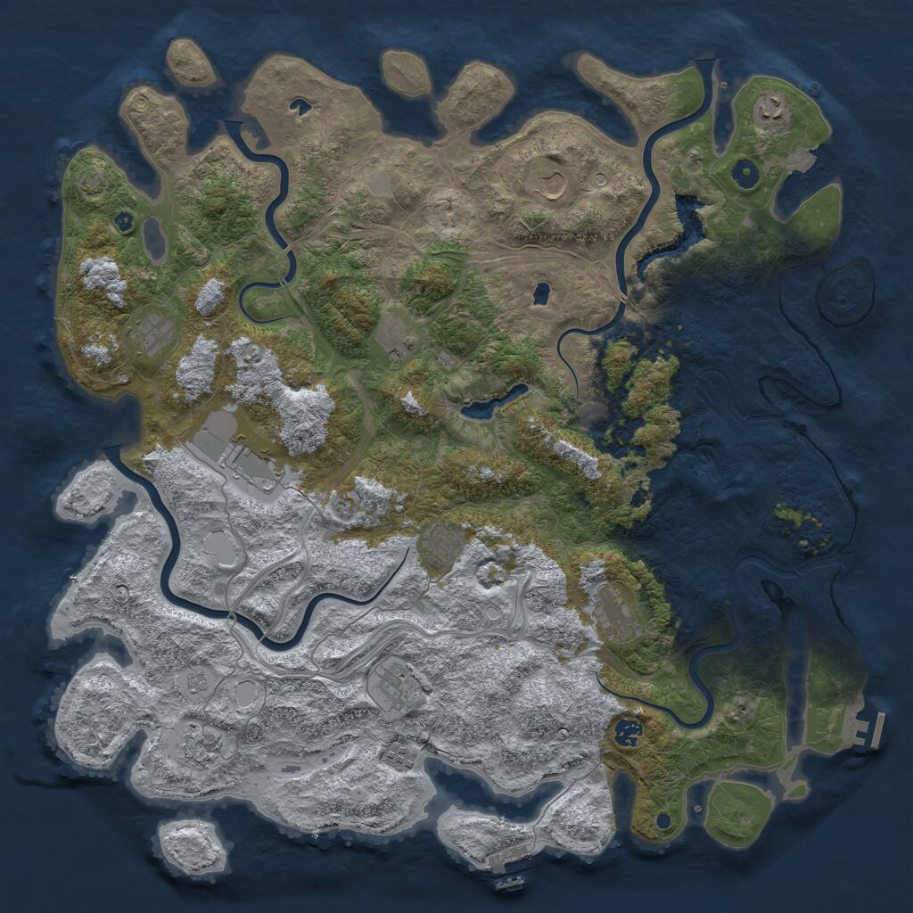 Rust Map: Procedural Map, Size: 4992, Seed: 590188798, 17 Monuments