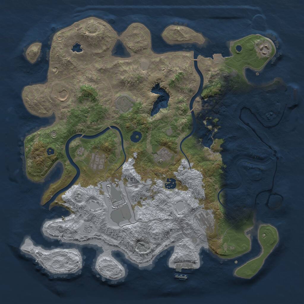 Rust Map: Procedural Map, Size: 4000, Seed: 322585768, 15 Monuments