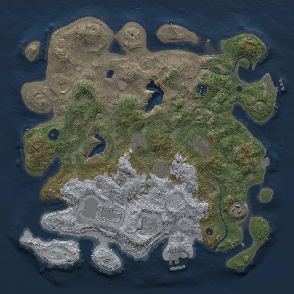 Rust Map: Procedural Map, Size: 4000, Seed: 322585768, 15 Monuments