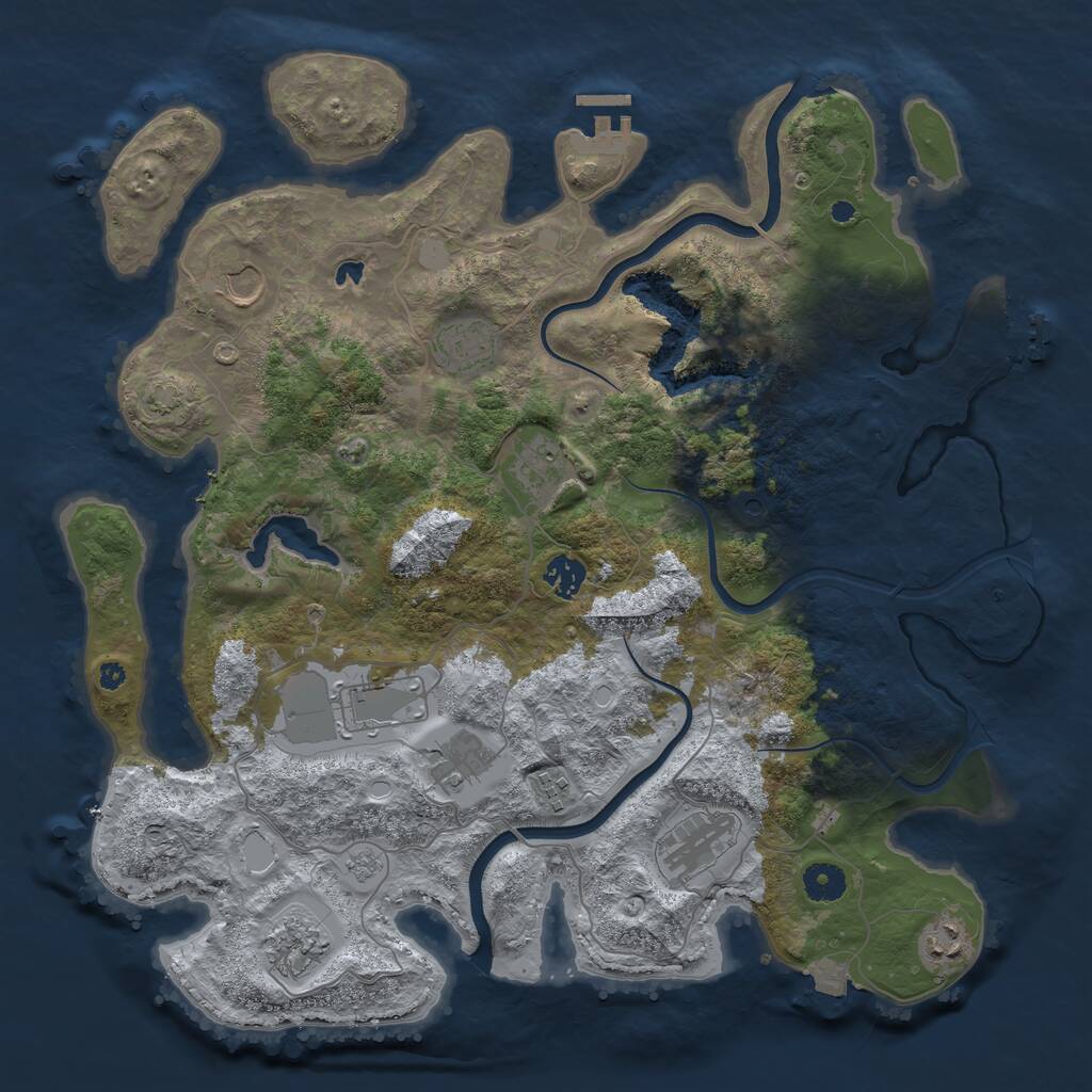 Rust Map: Procedural Map, Size: 4000, Seed: 103282547, 16 Monuments