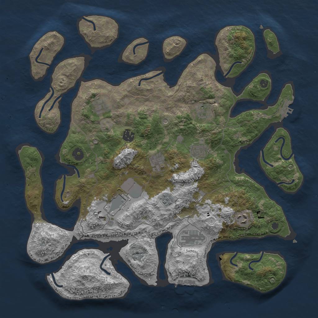 Rust Map: Procedural Map, Size: 4000, Seed: 103282547, 20 Monuments