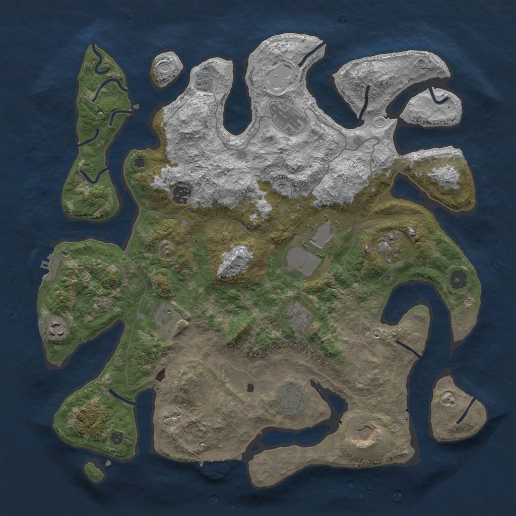 Rust Map: Procedural Map, Size: 4250, Seed: 745398712, 21 Monuments