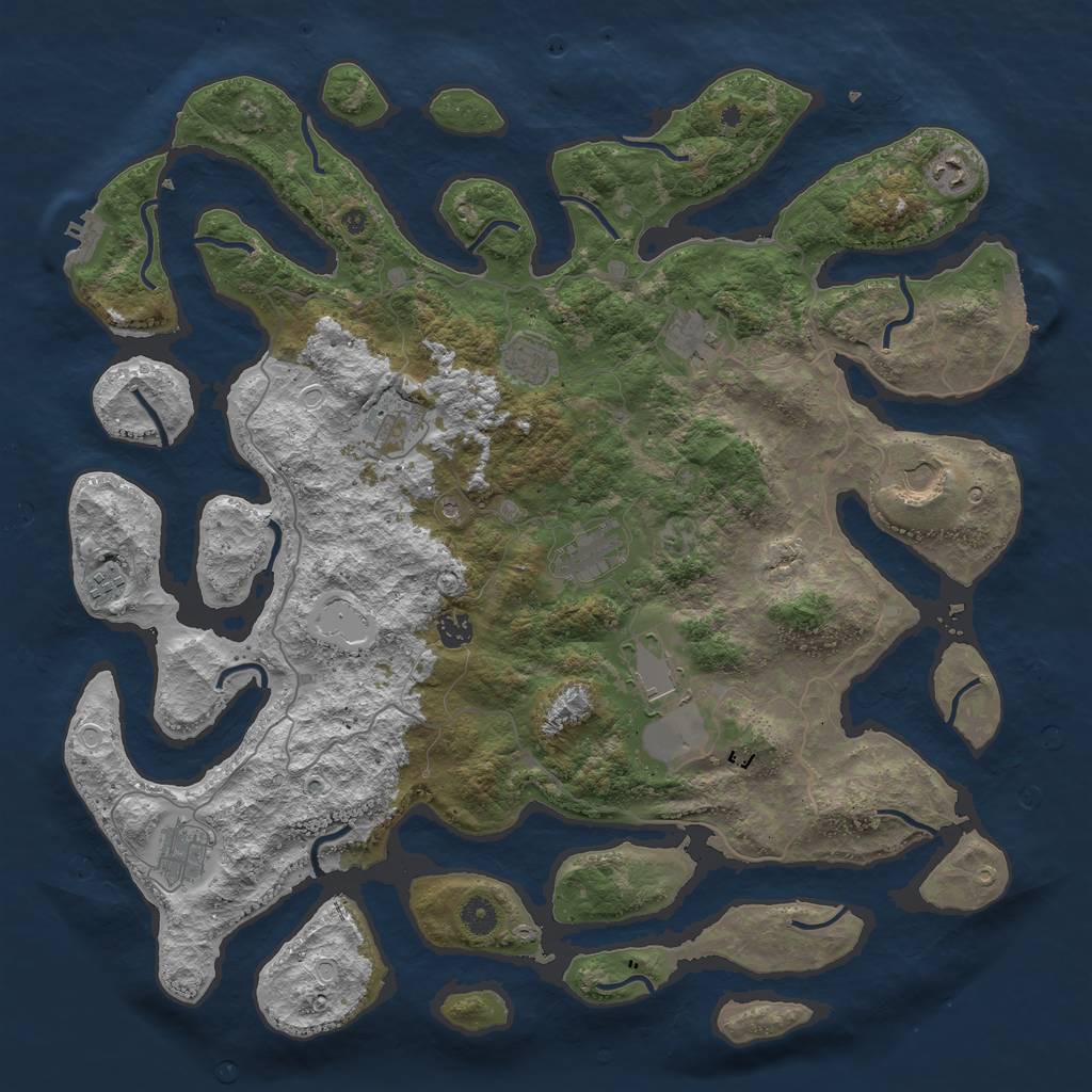 Rust Map: Procedural Map, Size: 4500, Seed: 13856, 21 Monuments