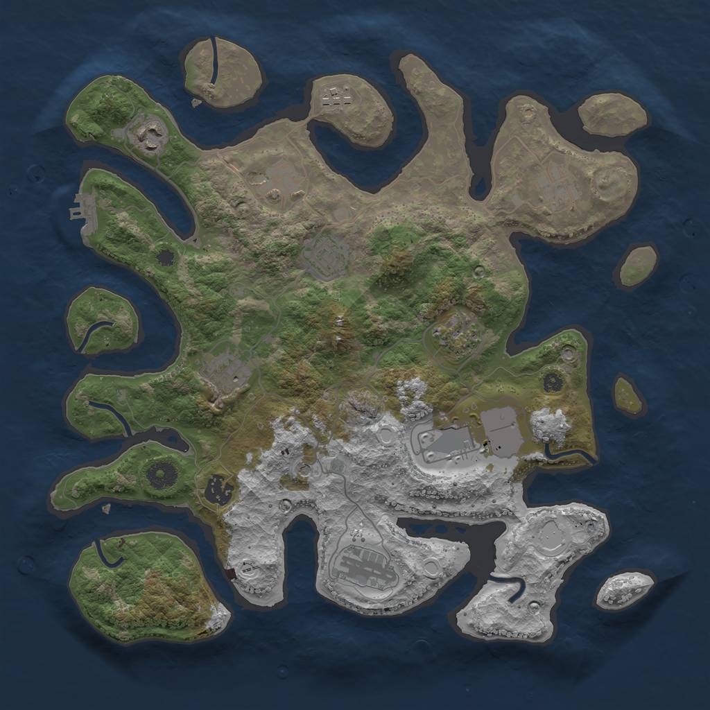 Rust Map: Procedural Map, Size: 3700, Seed: 1526242407, 20 Monuments