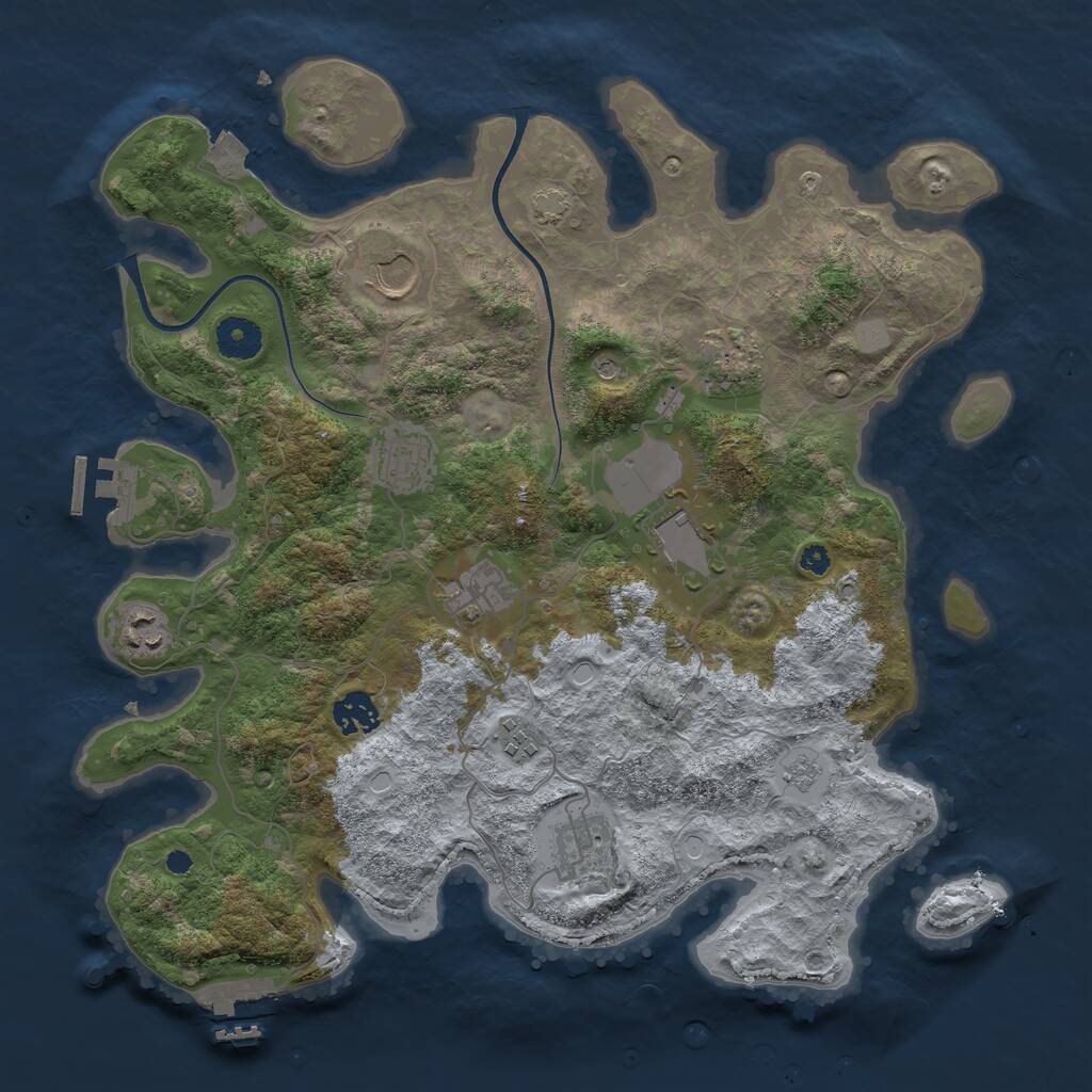 Rust Map: Procedural Map, Size: 3700, Seed: 1526242407, 15 Monuments