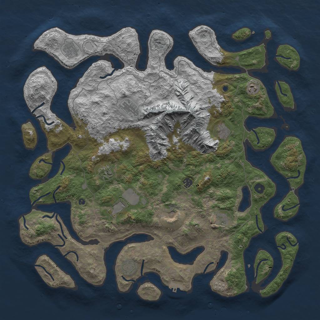 Rust Map: Procedural Map, Size: 5000, Seed: 966722338, 21 Monuments