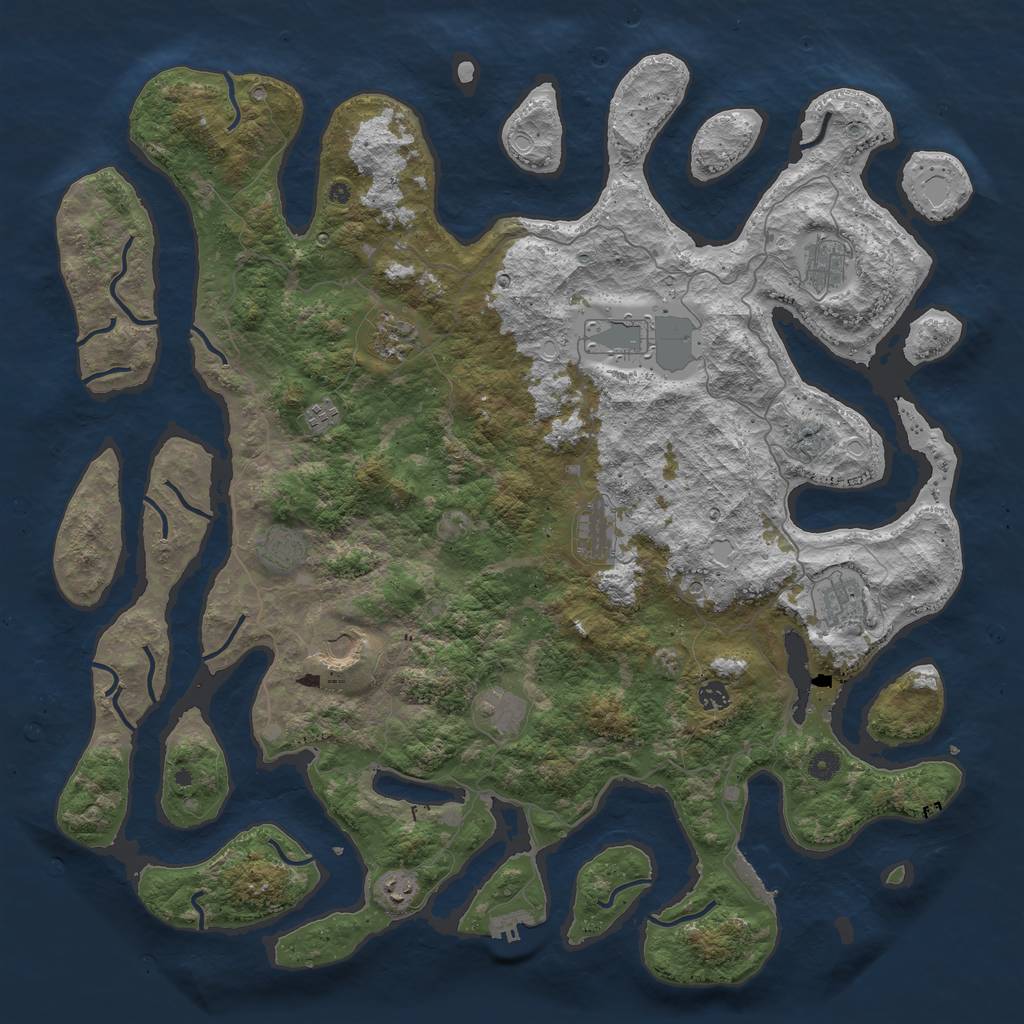 Rust Map: Procedural Map, Size: 4992, Seed: 218033415, 22 Monuments