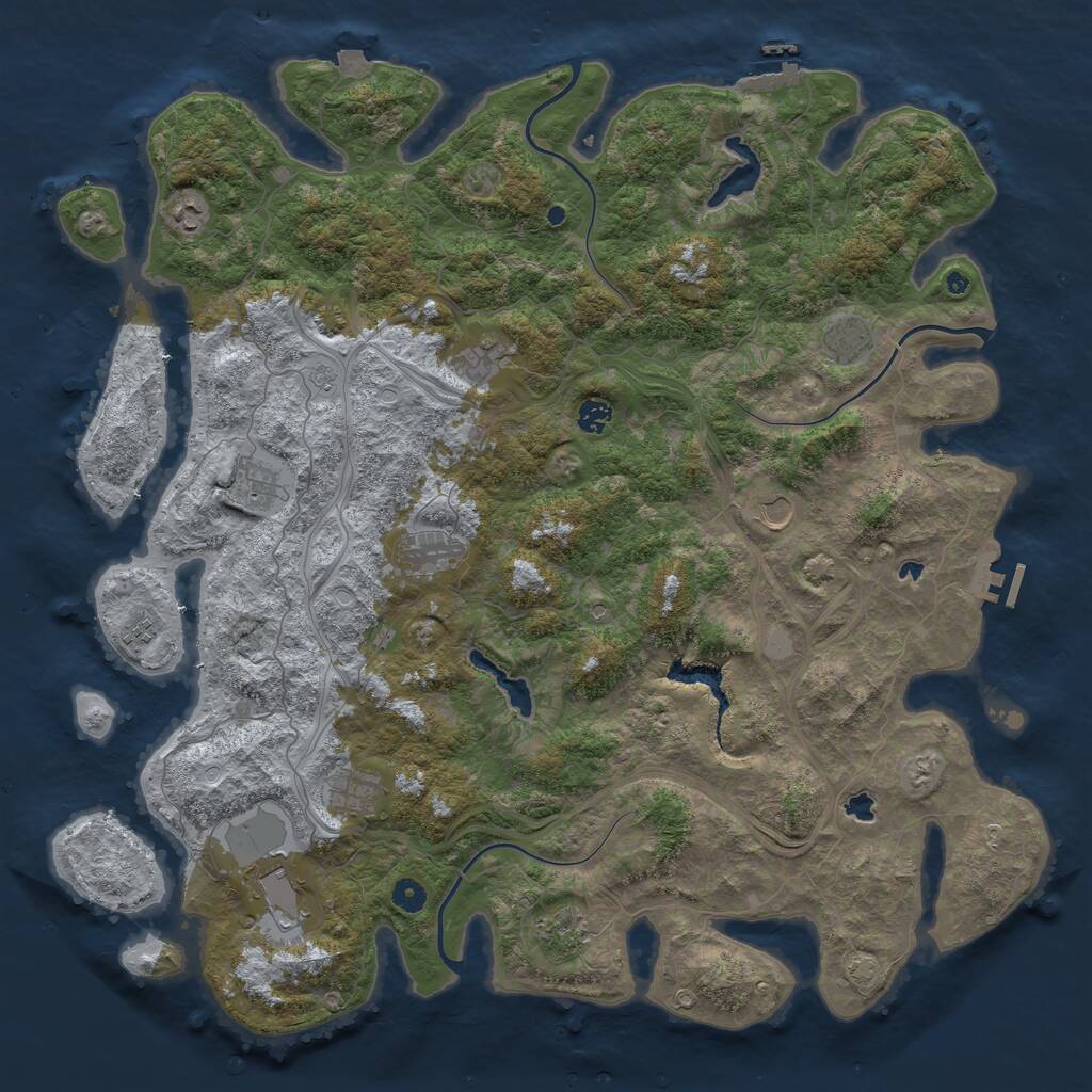 Rust Map: Procedural Map, Size: 4900, Seed: 12345, 17 Monuments