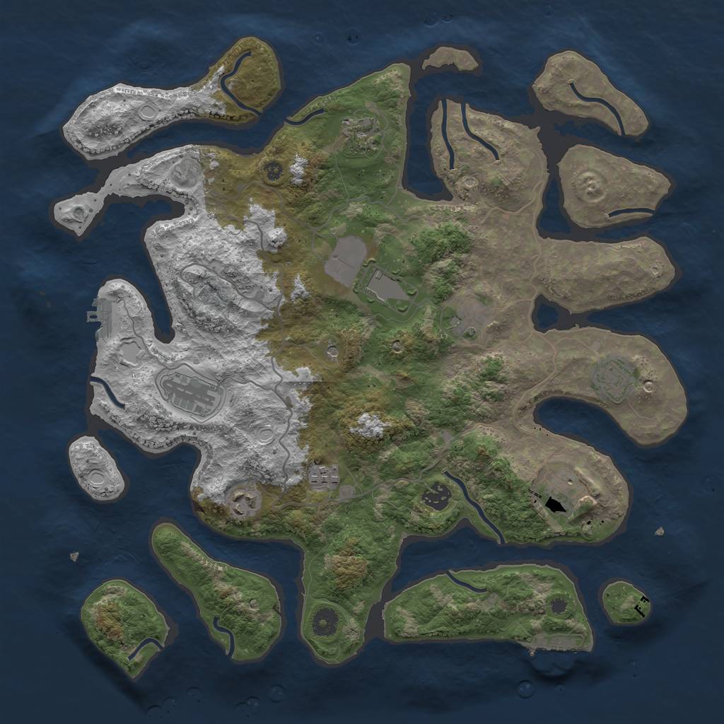 Rust Map: Procedural Map, Size: 4000, Seed: 655485482, 20 Monuments