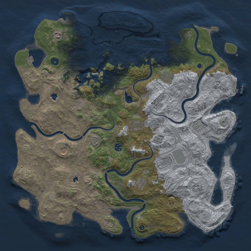 Rust Map: Procedural Map, Size: 4700, Seed: 474701150, 17 Monuments
