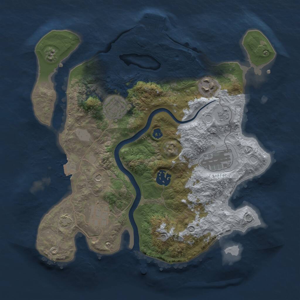 Rust Map: Procedural Map, Size: 3000, Seed: 663560255, 10 Monuments