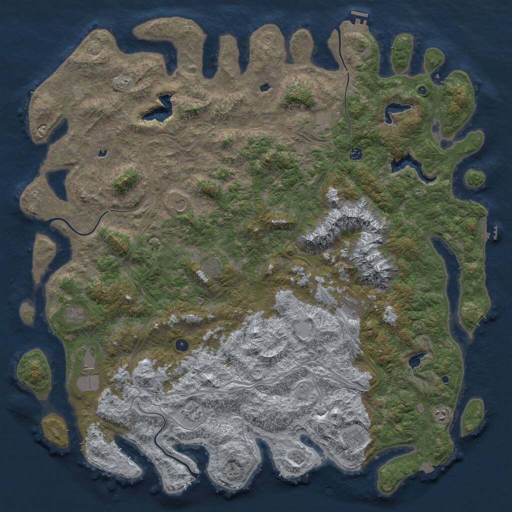 Rust Map: Procedural Map, Size: 6000, Seed: 1792087736, 17 Monuments