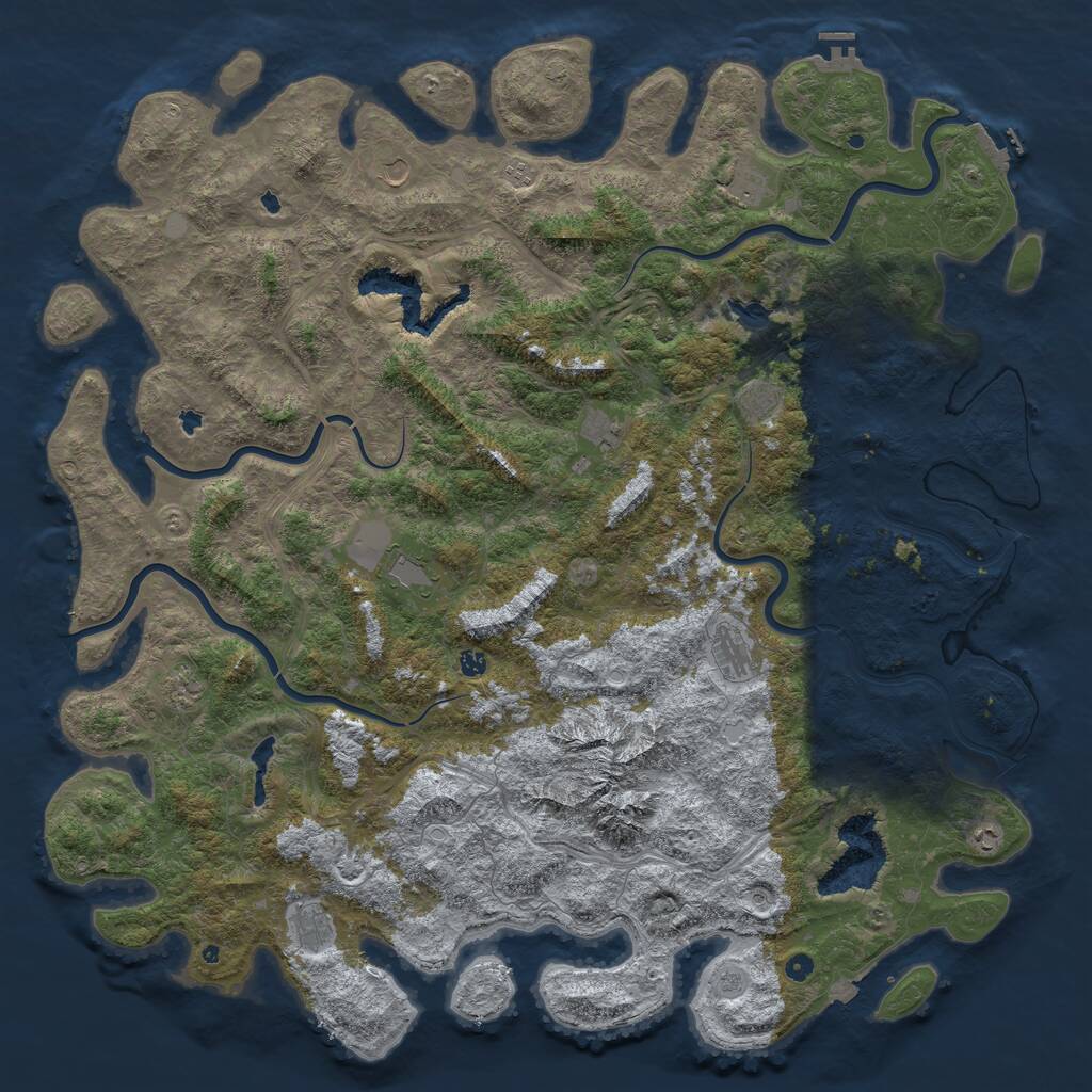 Rust Map: Procedural Map, Size: 6000, Seed: 85242584, 17 Monuments