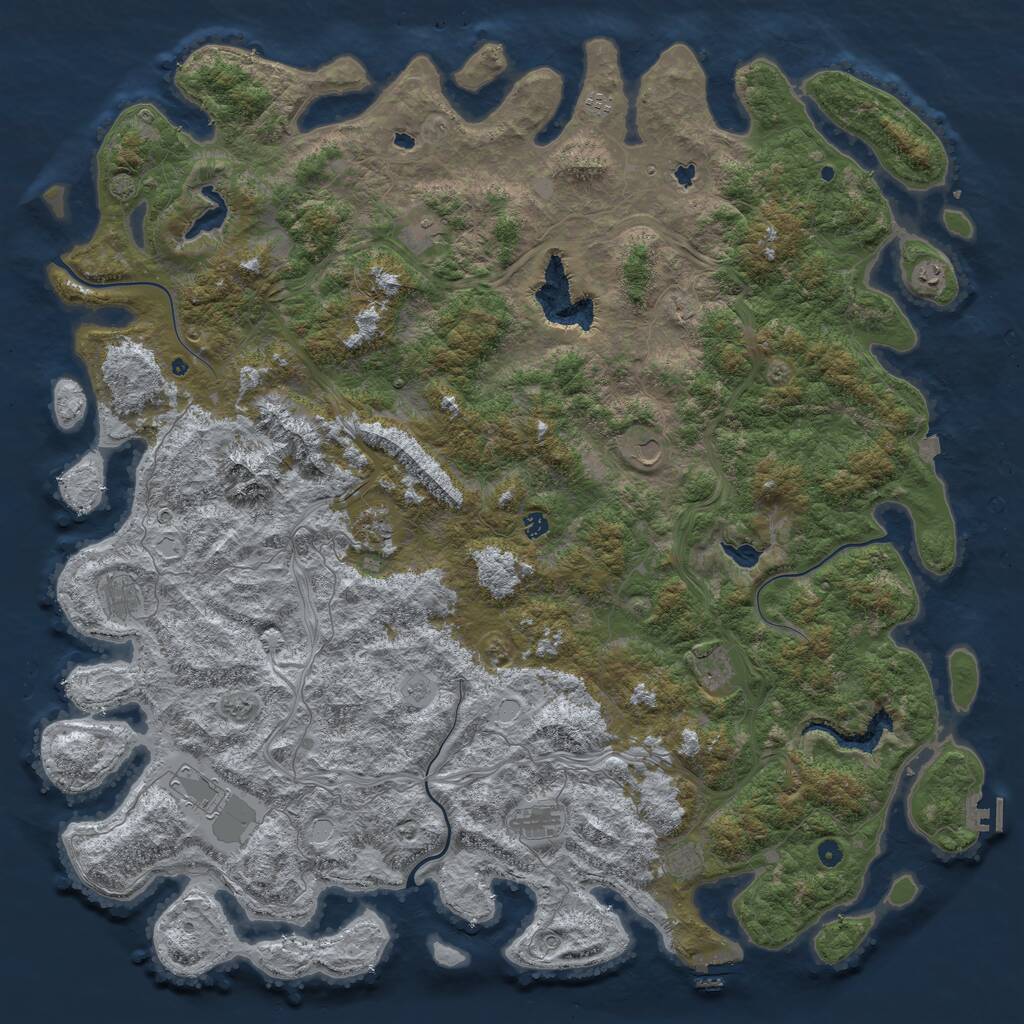 Rust Map: Procedural Map, Size: 6000, Seed: 2060262514, 17 Monuments