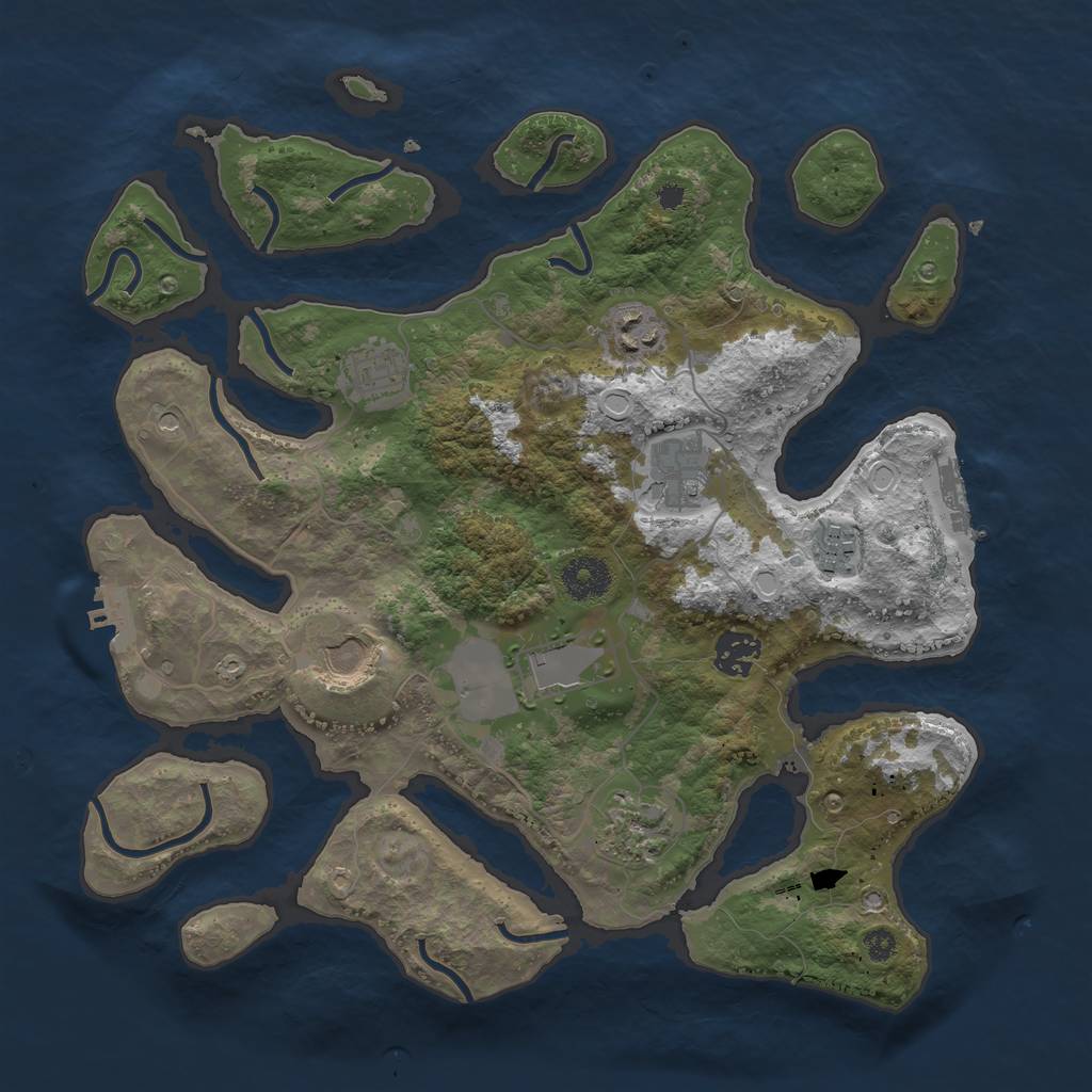 Rust Map: Procedural Map, Size: 3500, Seed: 420930727, 19 Monuments