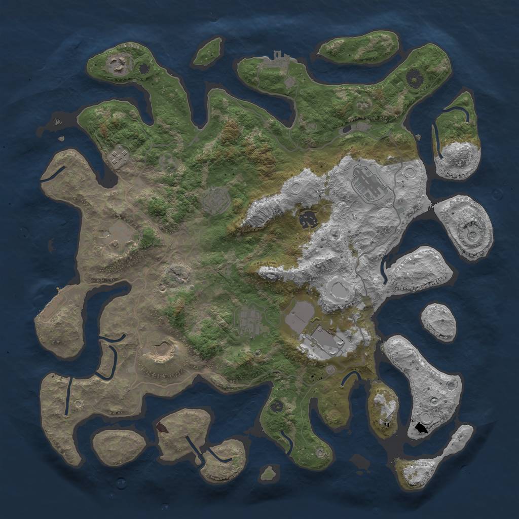 Rust Map: Procedural Map, Size: 4334, Seed: 21474836, 20 Monuments