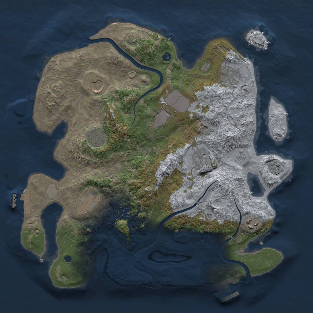Rust Map: Procedural Map, Size: 3500, Seed: 1723188068, 15 Monuments