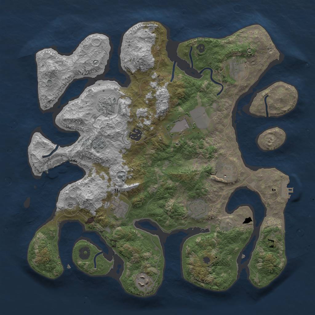 Rust Map: Procedural Map, Size: 3800, Seed: 10508, 20 Monuments