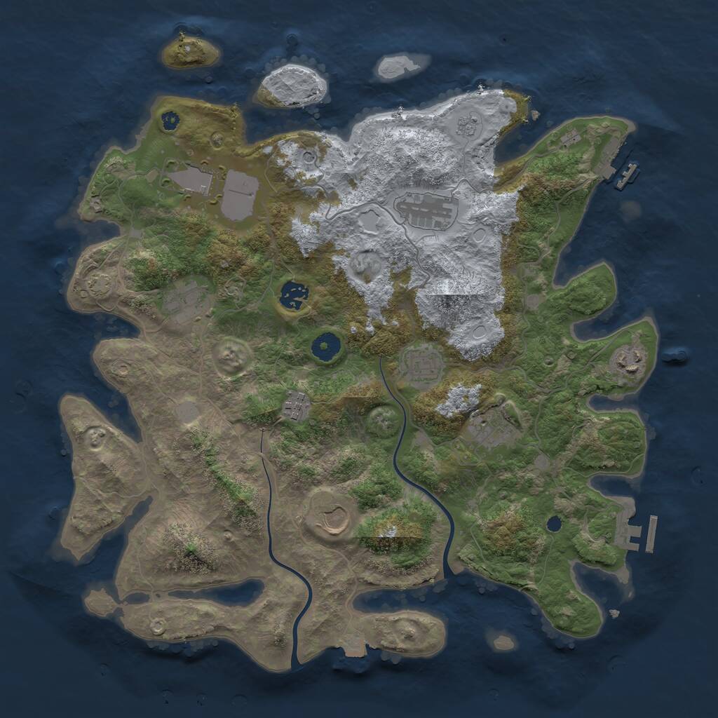 Rust Map: Procedural Map, Size: 3875, Seed: 446178699, 15 Monuments