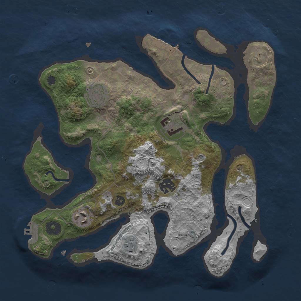 Rust Map: Procedural Map, Size: 3000, Seed: 453, 15 Monuments