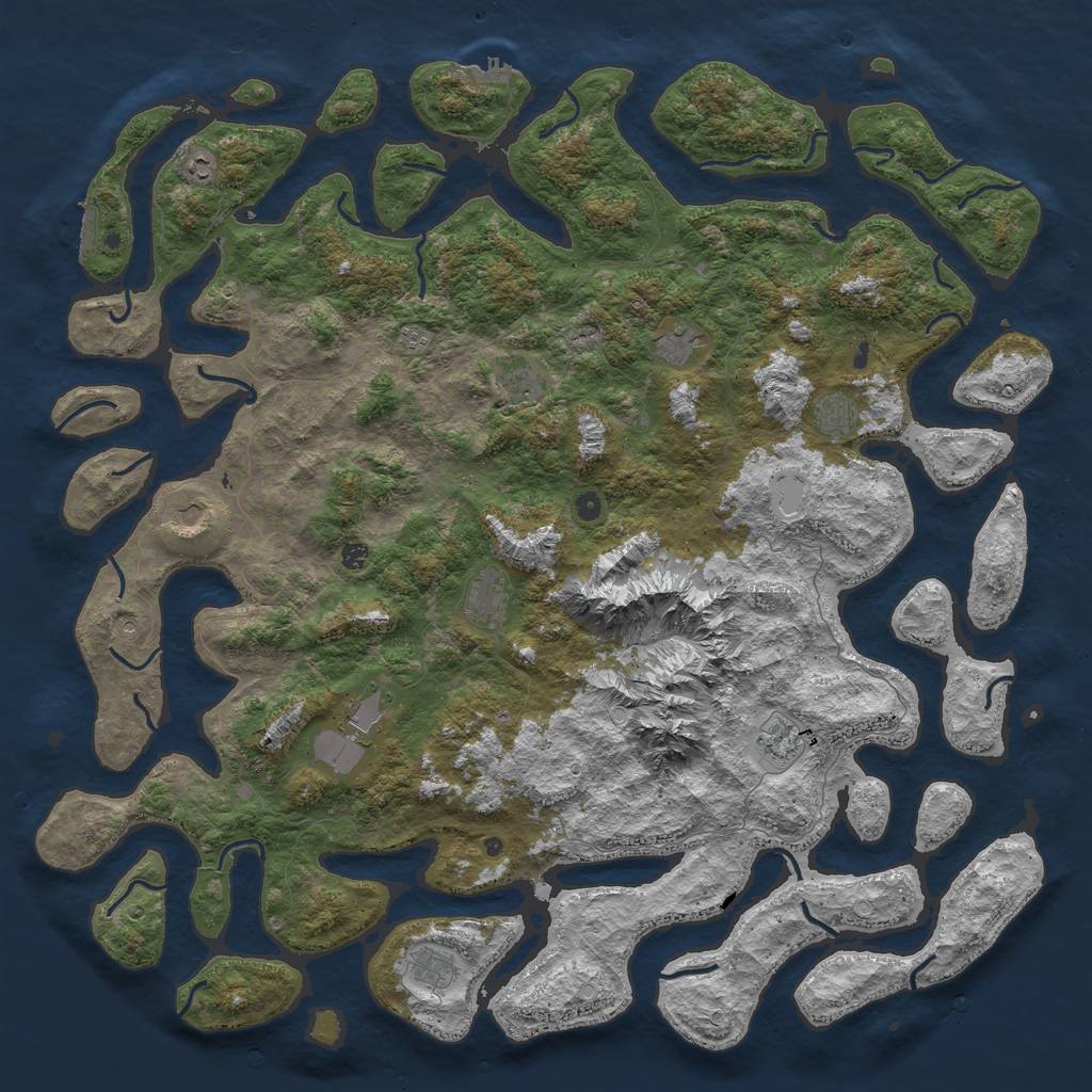 Rust Map: Procedural Map, Size: 6000, Seed: 1478855031, 22 Monuments