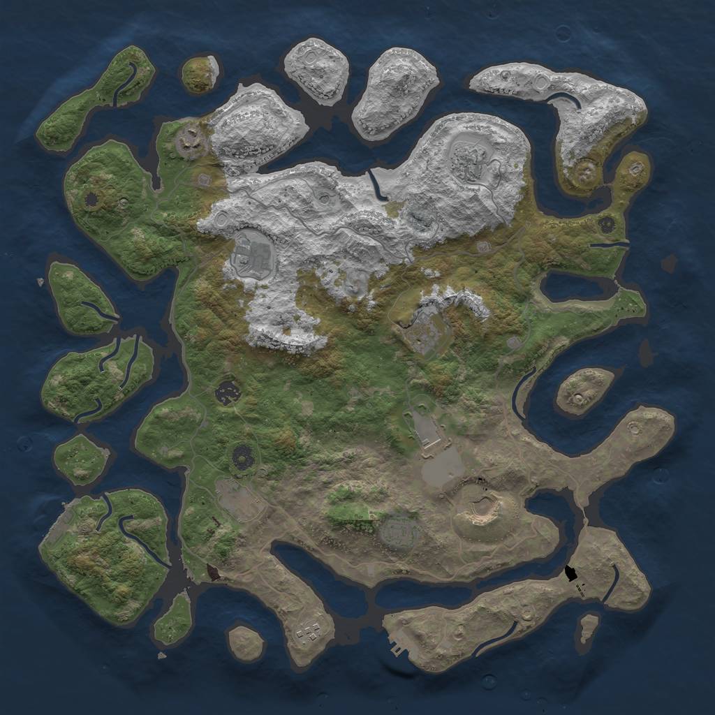Rust Map: Procedural Map, Size: 4500, Seed: 194812995, 21 Monuments