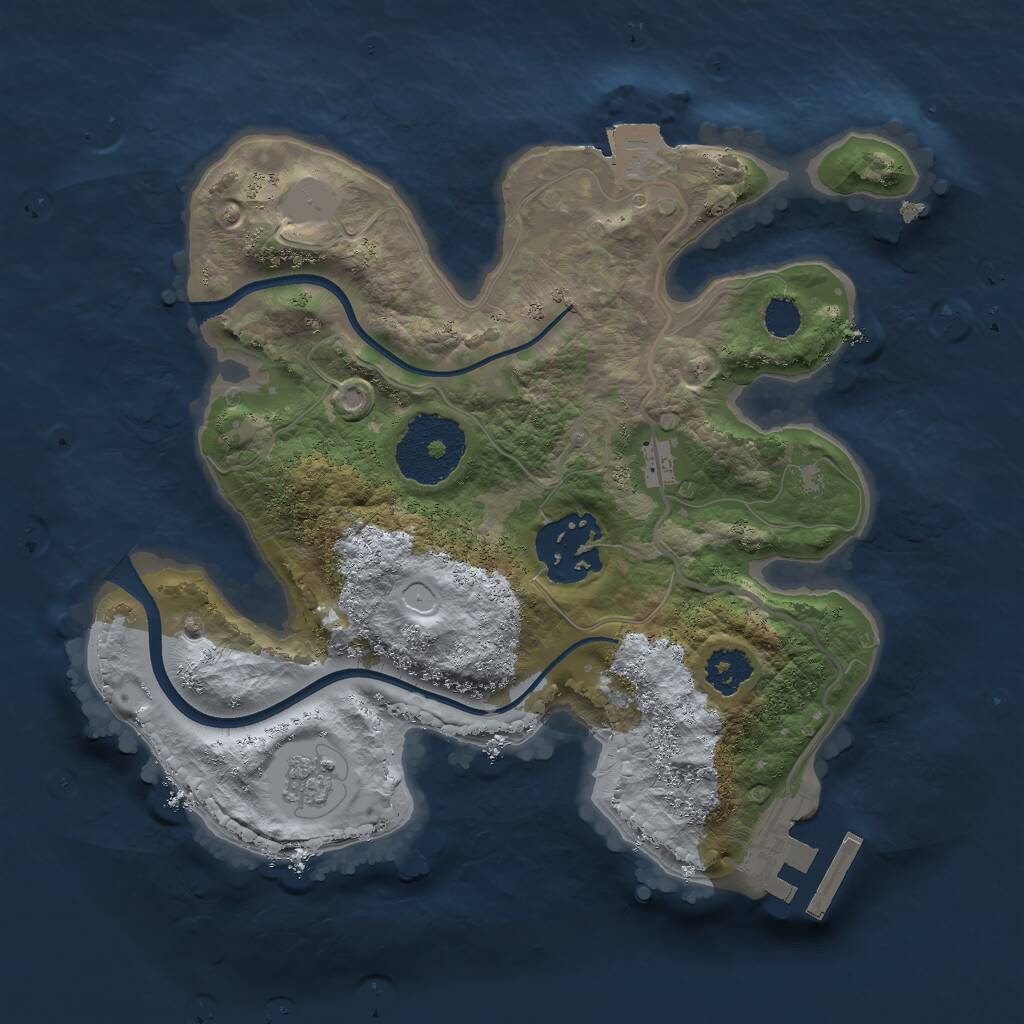 Rust Map: Procedural Map, Size: 2253, Seed: 13827, 4 Monuments