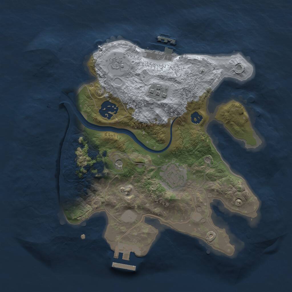 Rust Map: Procedural Map, Size: 2500, Seed: 1997, 8 Monuments