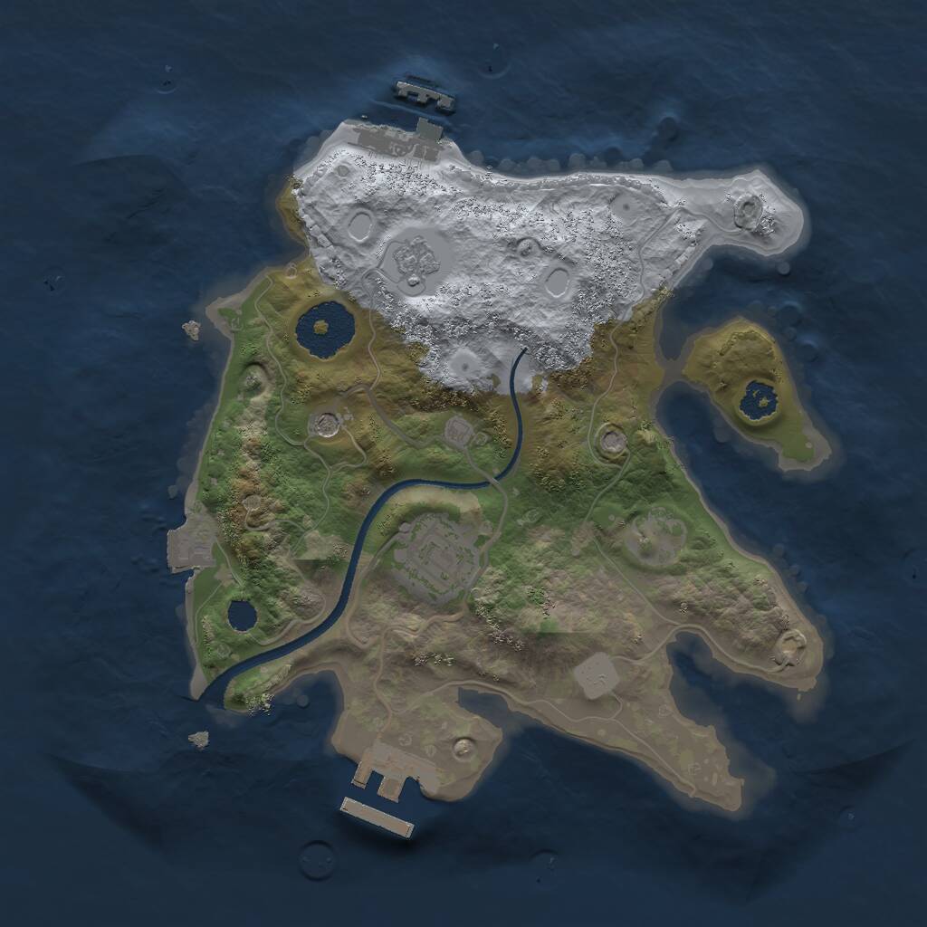 Rust Map: Procedural Map, Size: 2500, Seed: 1997, 6 Monuments