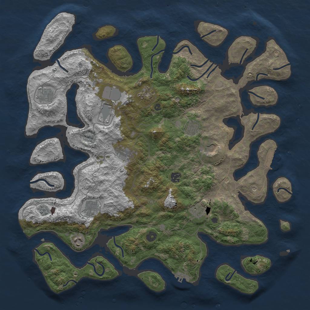 Rust Map: Procedural Map, Size: 4500, Seed: 1878980653, 22 Monuments