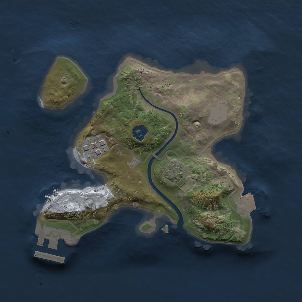 Rust Map: Procedural Map, Size: 2000, Seed: 448, 4 Monuments