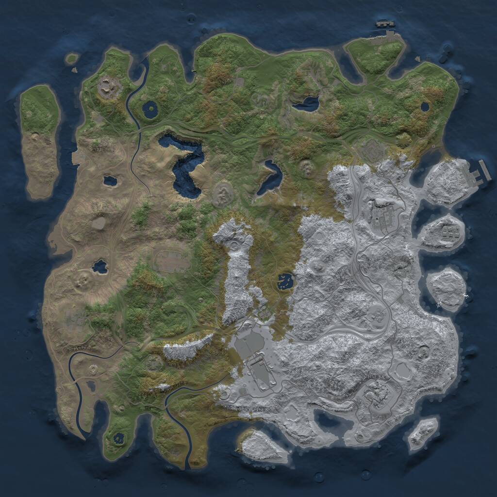 Rust Map: Procedural Map, Size: 4500, Seed: 1912565874, 15 Monuments