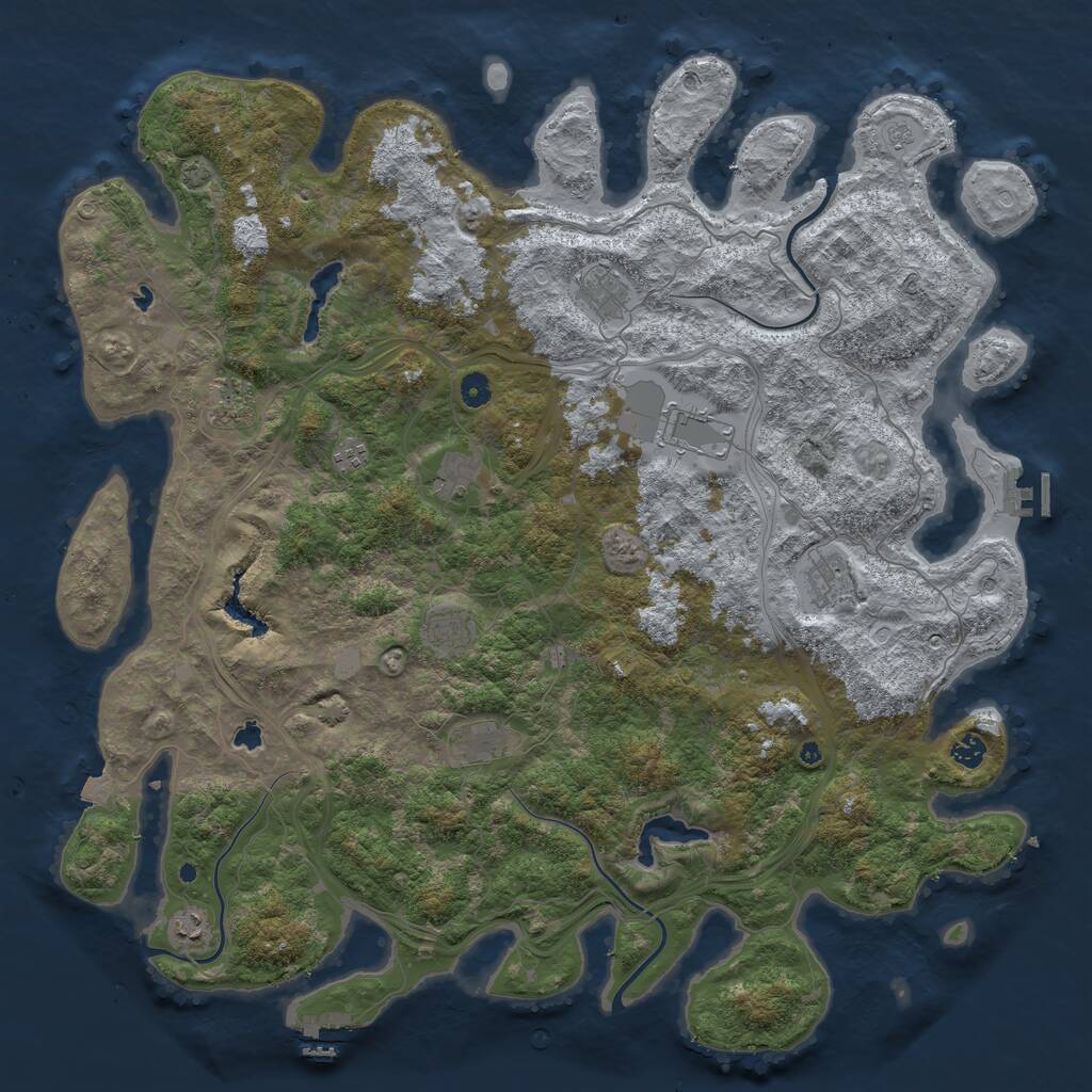 Rust Map: Procedural Map, Size: 4990, Seed: 218033415, 16 Monuments