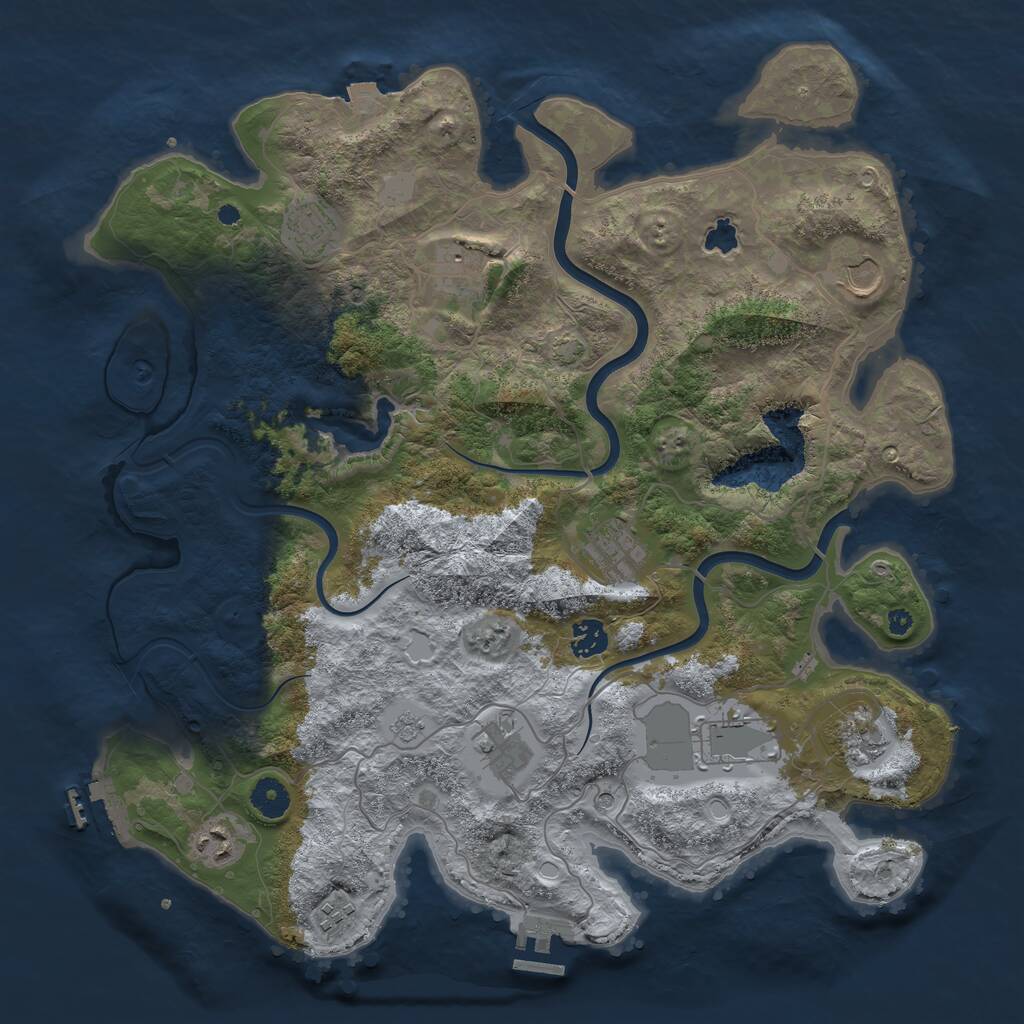 Rust Map: Procedural Map, Size: 4000, Seed: 5334718, 16 Monuments