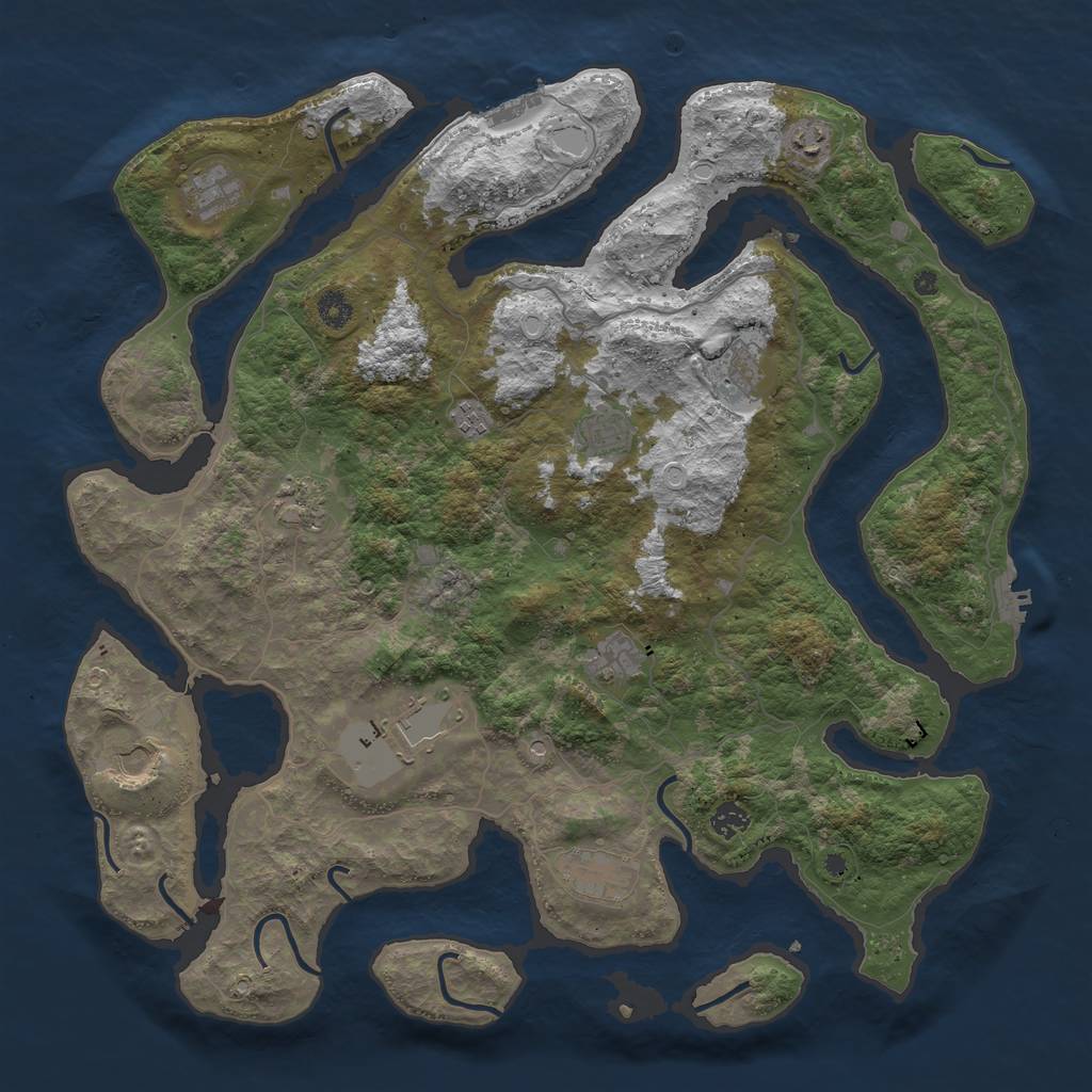 Rust Map: Procedural Map, Size: 4500, Seed: 1672750733, 22 Monuments