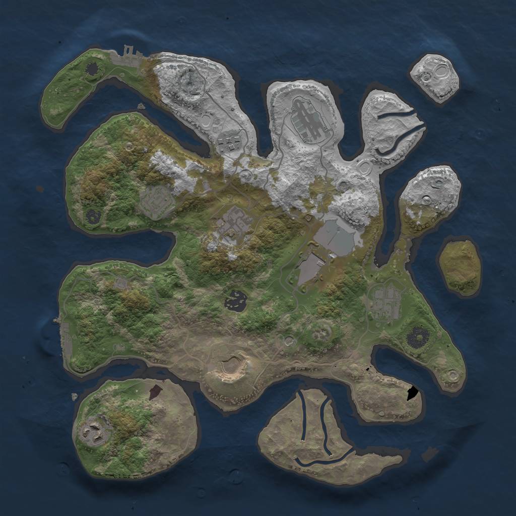 Rust Map: Procedural Map, Size: 3500, Seed: 990226401, 20 Monuments