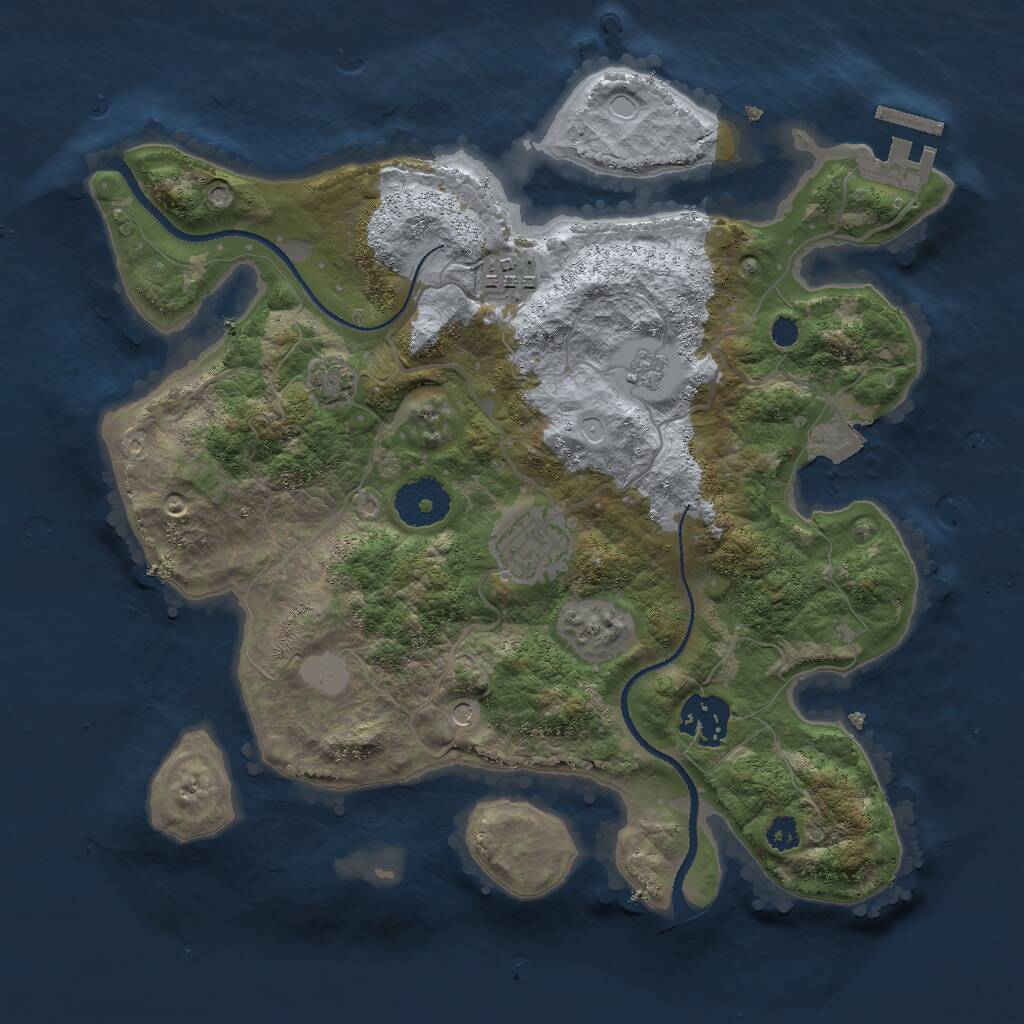 Rust Map: Procedural Map, Size: 3000, Seed: 301125207, 8 Monuments