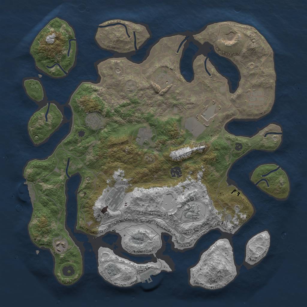 Rust Map: Procedural Map, Size: 4000, Seed: 404038, 22 Monuments