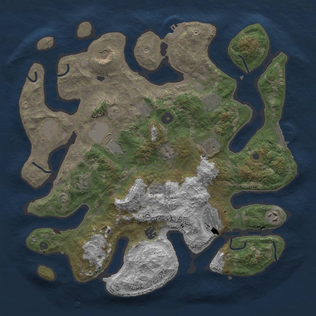 Rust Map: Procedural Map, Size: 4000, Seed: 1657791274, 22 Monuments