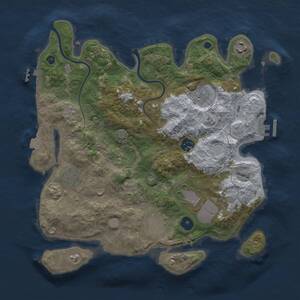 Thumbnail Rust Map: Procedural Map, Size: 3500, Seed: 79660312, 13 Monuments
